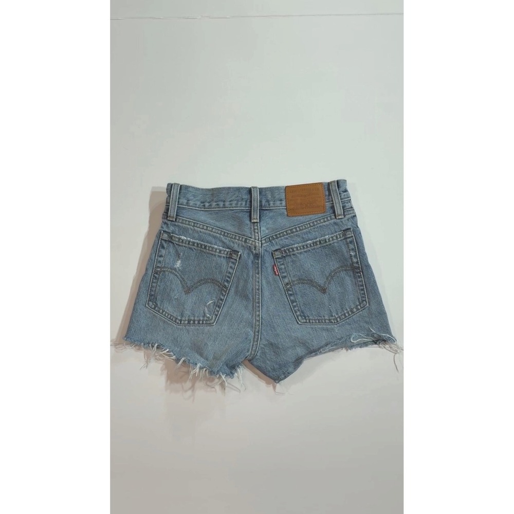 Levi's Wedgie Short Women 25 Blue Distressed High Rise Cut Off Denim 52360-0012